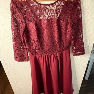 Burgundy Lace Dress